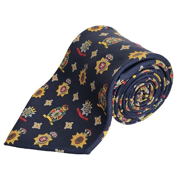 Tommy Hilfiger Navy Blue Royalty Design 100% Silk Neck Tie Made in the USA - Picture 1 of 3